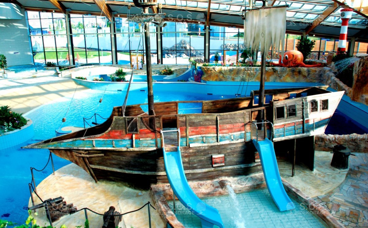 Старый пиратский корабль, Aquapalace Prague